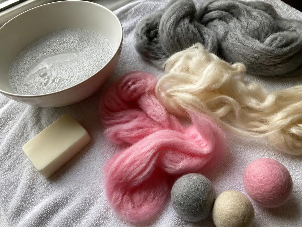 Wool, soap and warm water — and the first three felted balls