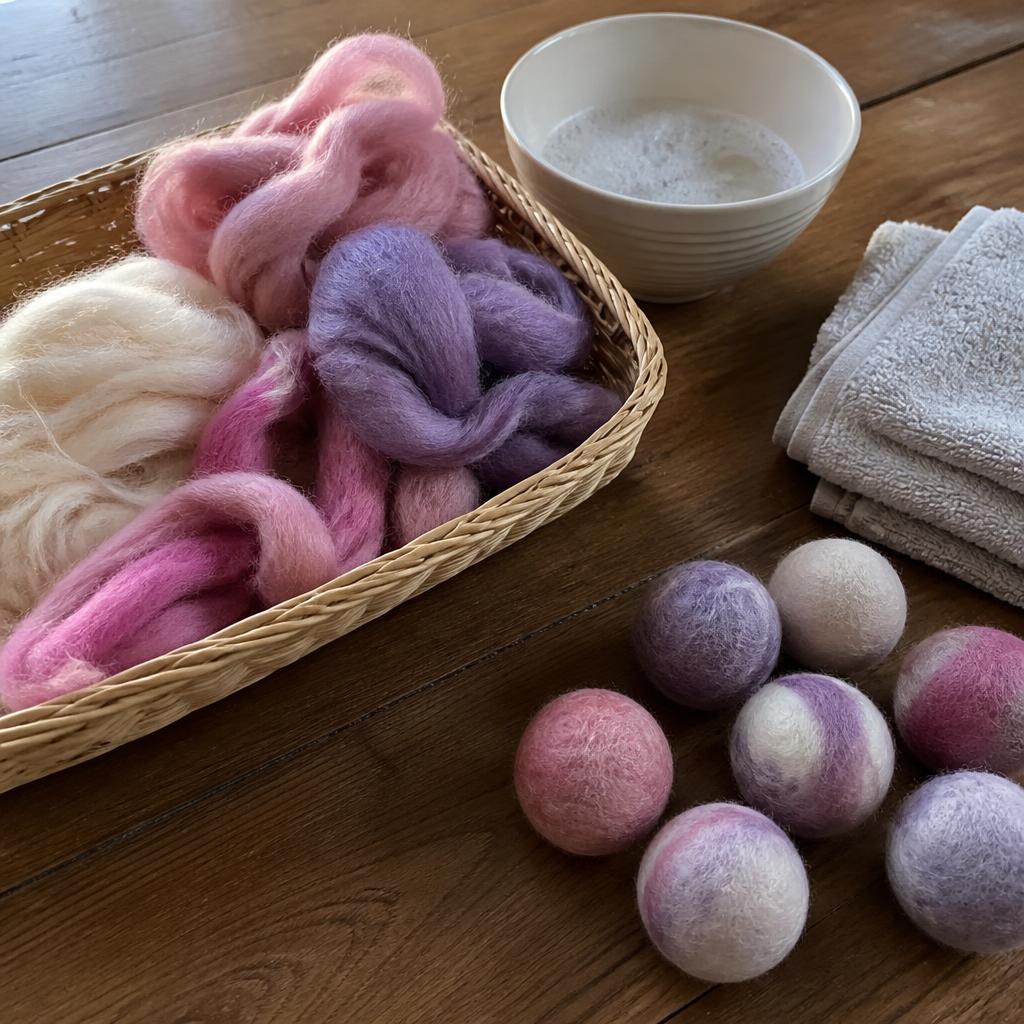 Wet Felting Wool Balls
